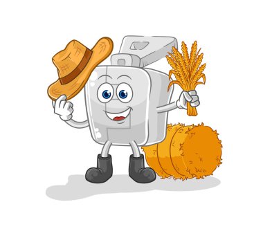 the zipper farmer mascot. cartoon vector