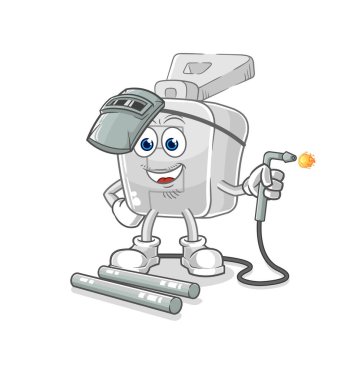 the zipper welder mascot. cartoon vector