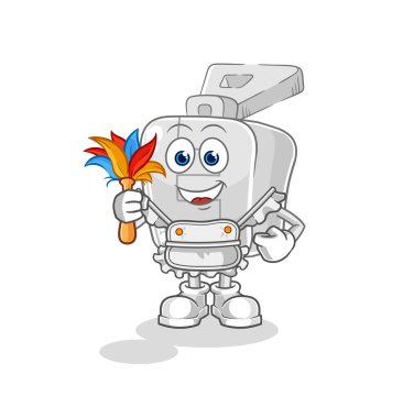 the zipper maid mascot. cartoon vector