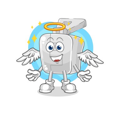 the zipper angel with wings vector. cartoon character