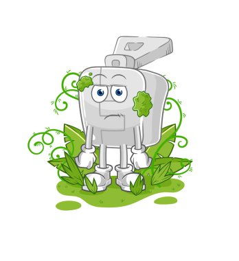 the zipper waiting too long mascot. cartoon vector