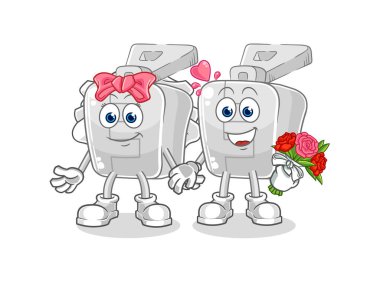 the zipper wedding cartoon. cartoon mascot vector