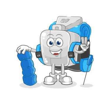 the zipper go camping mascot. cartoon vector