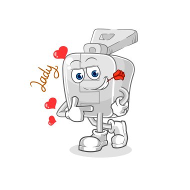 the zipper flirting illustration. character vector