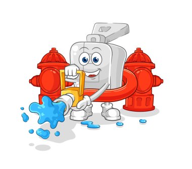 the zipper firefighter vector. cartoon character