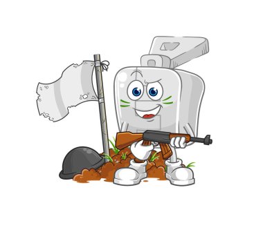 the zipper army character. cartoon mascot vector