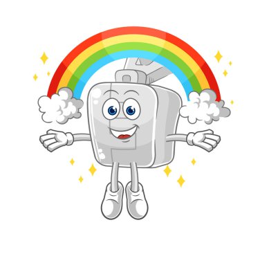 the zipper with a rainbow. cartoon vector