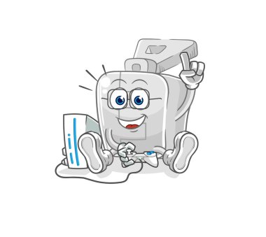 the zipper playing video games. cartoon character