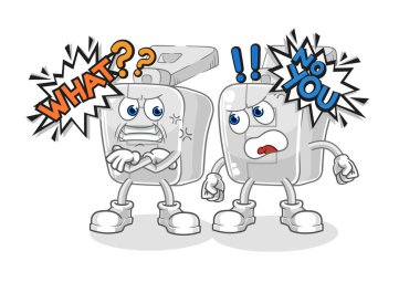the zipper arguing each other cartoon vector