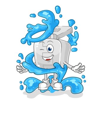 the zipper fresh with water mascot. cartoon vector