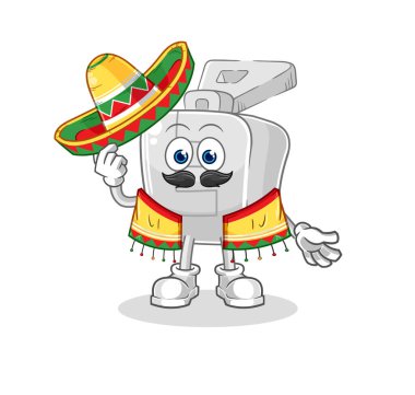 the zipper Mexican culture and flag. cartoon mascot vector
