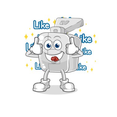 the zipper give lots of likes. cartoon vector