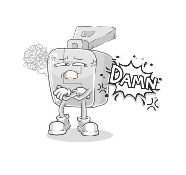 the zipper very pissed off illustration. character vector