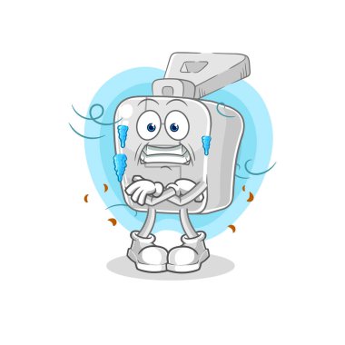 the zipper cold illustration. character vector
