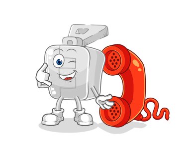 the zipper call mascot. cartoon vector