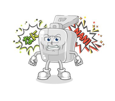 the zipper anime angry vector. cartoon character