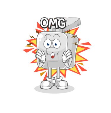 the zipper Oh my God vector. cartoon character