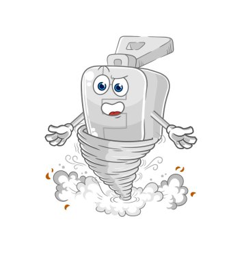 the zipper in the tornado cartoon character vector