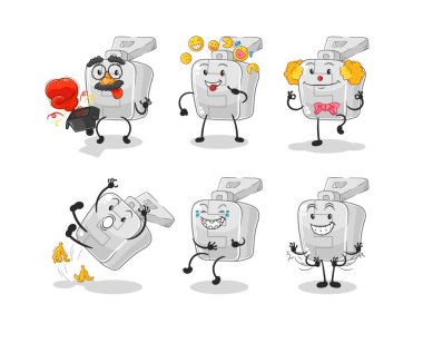 the zipper comedy set character. cartoon mascot vector