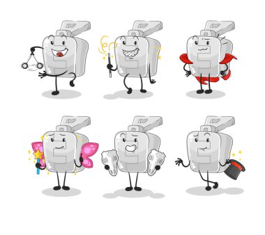 the zipper magic group character. cartoon mascot vector