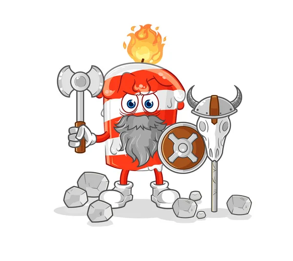 Birthday Candle Viking Illustration Character Vector — Stock Vector
