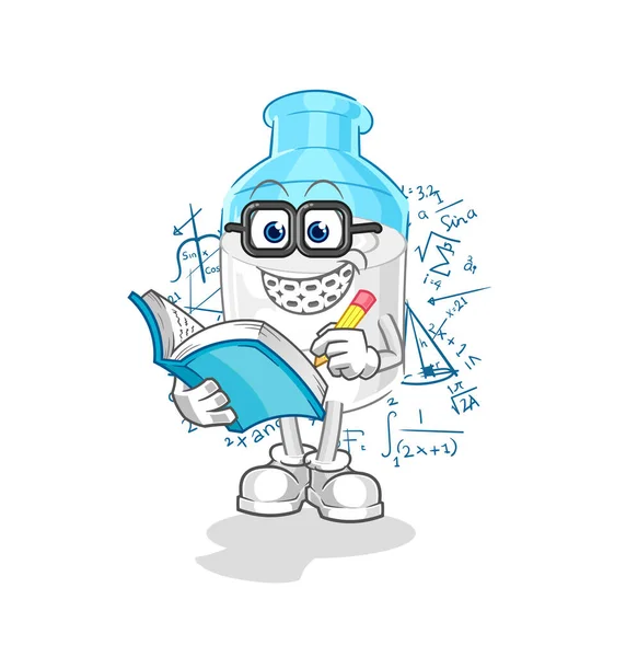 Bottle Milk Geek Cartoon Cartoon Mascot Vector — Stok Vektör