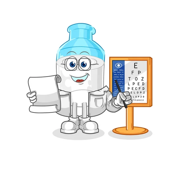 Bottle Milk Oculist Cartoon Cartoon Mascot Vector — Stockvektor