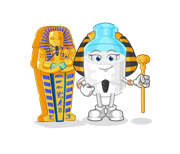 Bottle Milk Ancient Egypt Cartoon Cartoon Mascot Vector — Stockvector