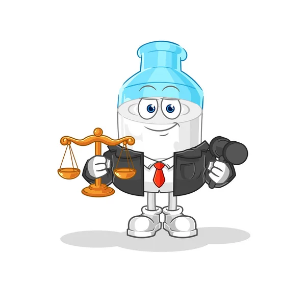 Bottle Milk Lawyer Cartoon Cartoon Mascot Vector — ストックベクタ