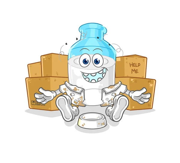 奶瓶无家可归的性格 卡通吉祥物载体 — 图库矢量图片