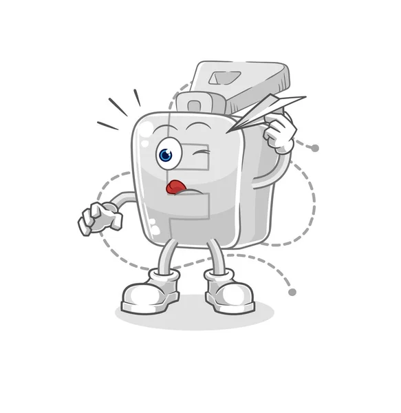 Zipper Paper Plane Character Cartoon Mascot Vector — Stock Vector