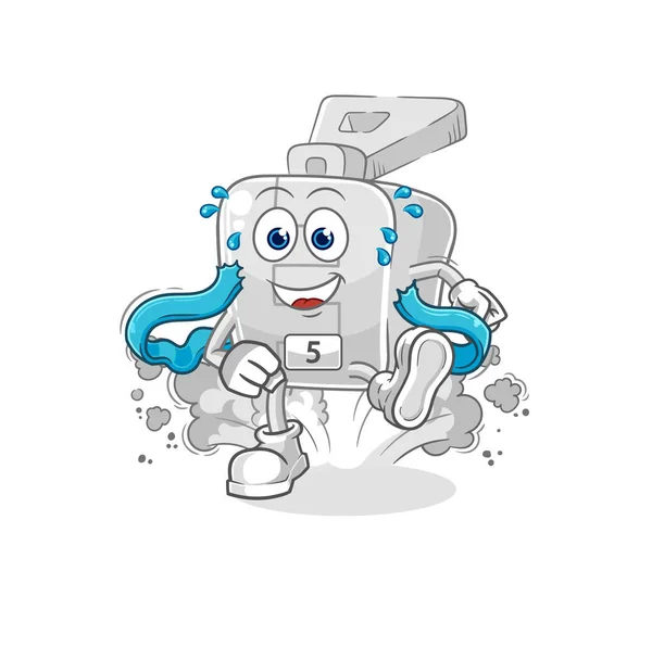 Zipper Runner Character Cartoon Mascot Vector — Stock Vector