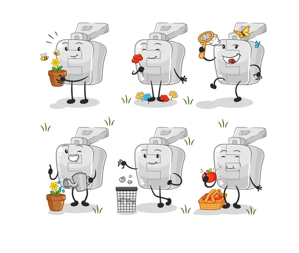 the zipper save the earth group. cartoon mascot