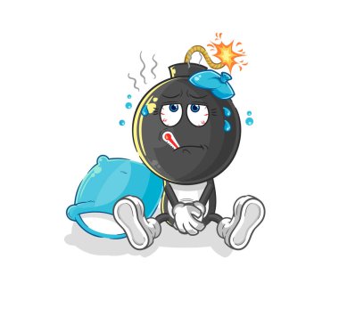 the bomb head sick vector. cartoon characte