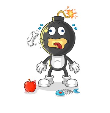 the bomb head burp mascot. cartoon vecto