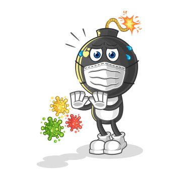 the bomb head refuse viruses cartoon. cartoon mascot vecto
