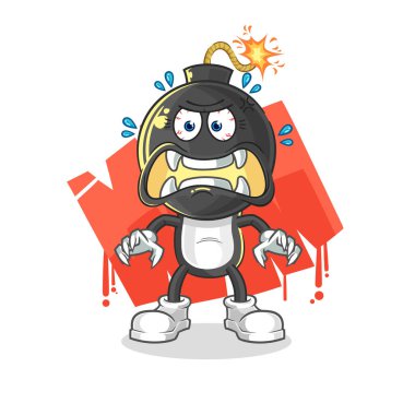 the bomb head monster vector. cartoon characte