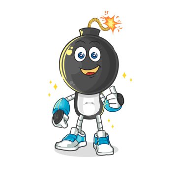 the bomb head robot character. cartoon mascot vecto