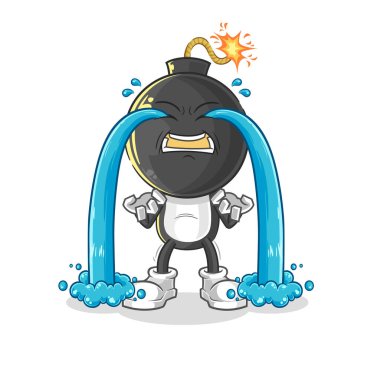 the bomb head crying illustration. character vecto