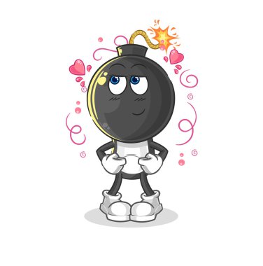 the bomb head shy vector. cartoon characte