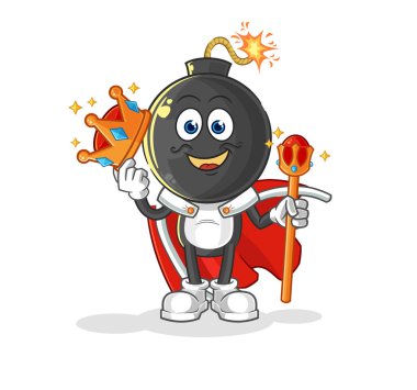 the bomb head king vector. cartoon characte