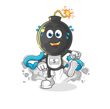 the bomb head runner character. cartoon mascot vecto