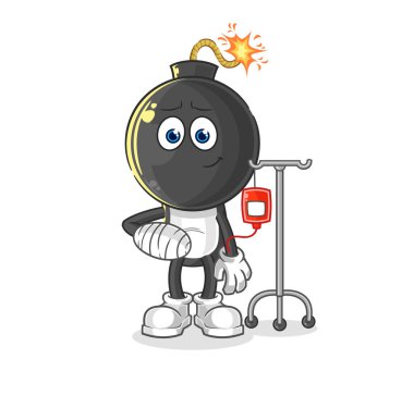 the bomb head sick in IV illustration. character vecto