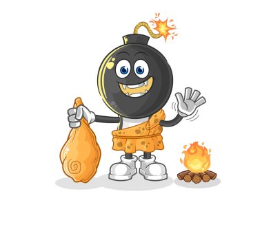 the bomb head ancient cartoon. cartoon mascot vecto