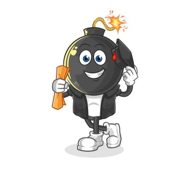 the bomb head graduation vector. cartoon characte
