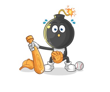 the bomb head baseball Catcher cartoon. cartoon mascot vecto