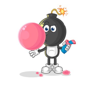 the bomb head chewing gum vector. cartoon characte