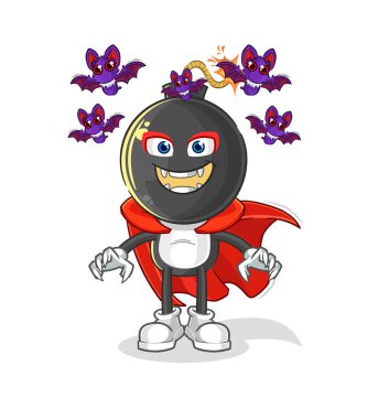 the bomb head Dracula illustration. character vecto