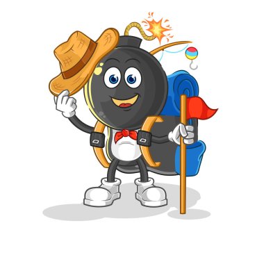 the bomb head scout vector. cartoon characte