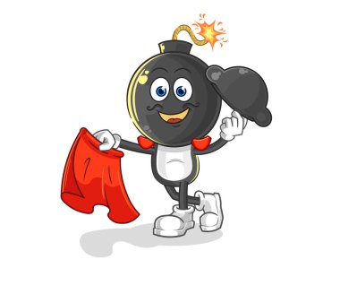 the bomb head matador with red cloth illustration. character vecto